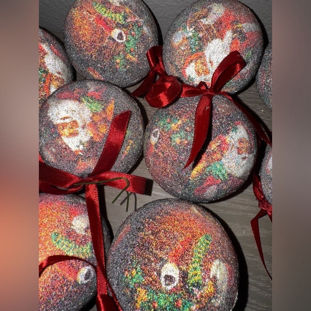 Sugar Coated Frosted Christmas Tree Ornaments Retro Lot of 9 Coca-Cola theme - Picture 2 of 4